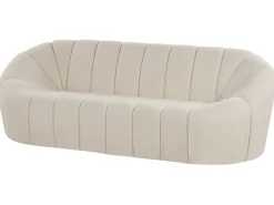 3 Seater Boucle Fabric Sofa White Lomma