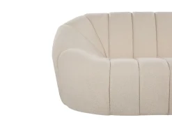 3 Seater Boucle Fabric Sofa White Lomma