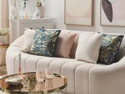 3 Seater Boucle Fabric Sofa White Lomma