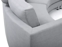 7 Seater Curved Fabric Modular Sofa Light Grey Rotunde