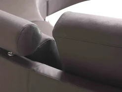 7 Seater Curved Leather Modular Sofa Brown Rotunde