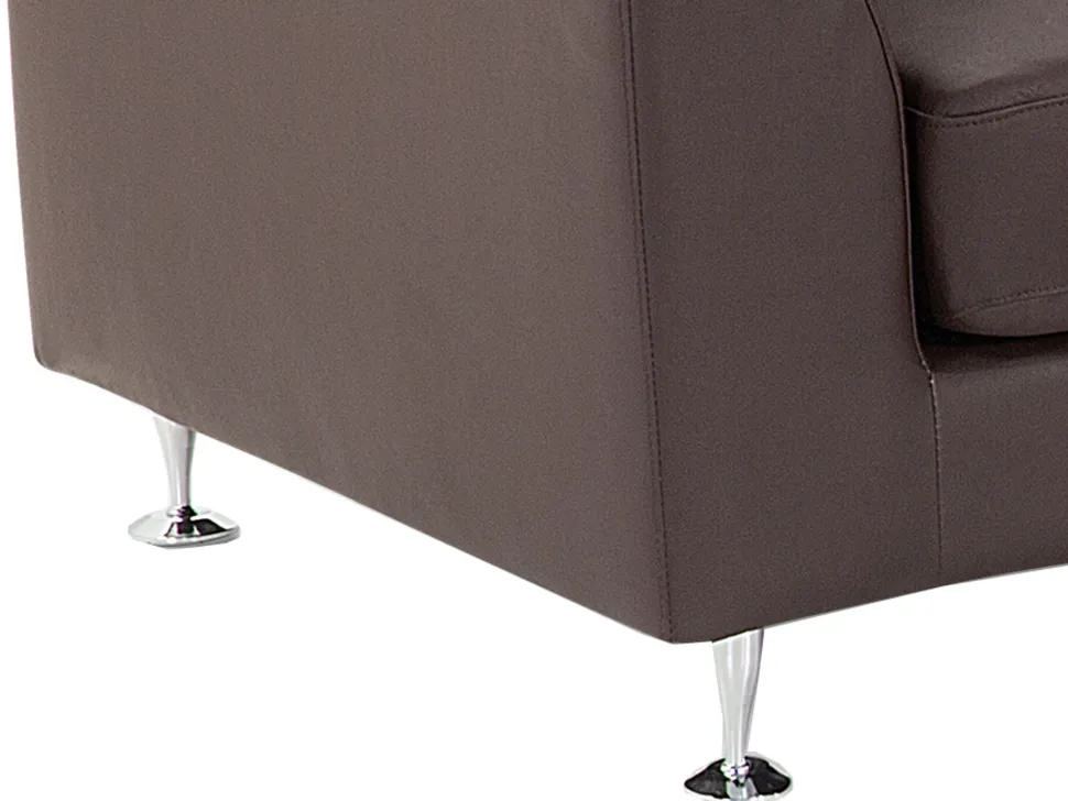 7 Seater Curved Leather Modular Sofa Brown Rotunde