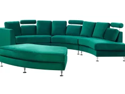 7 Seater Curved Modular Velvet Sofa Dark Green Rotunde