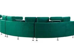 7 Seater Curved Modular Velvet Sofa Dark Green Rotunde
