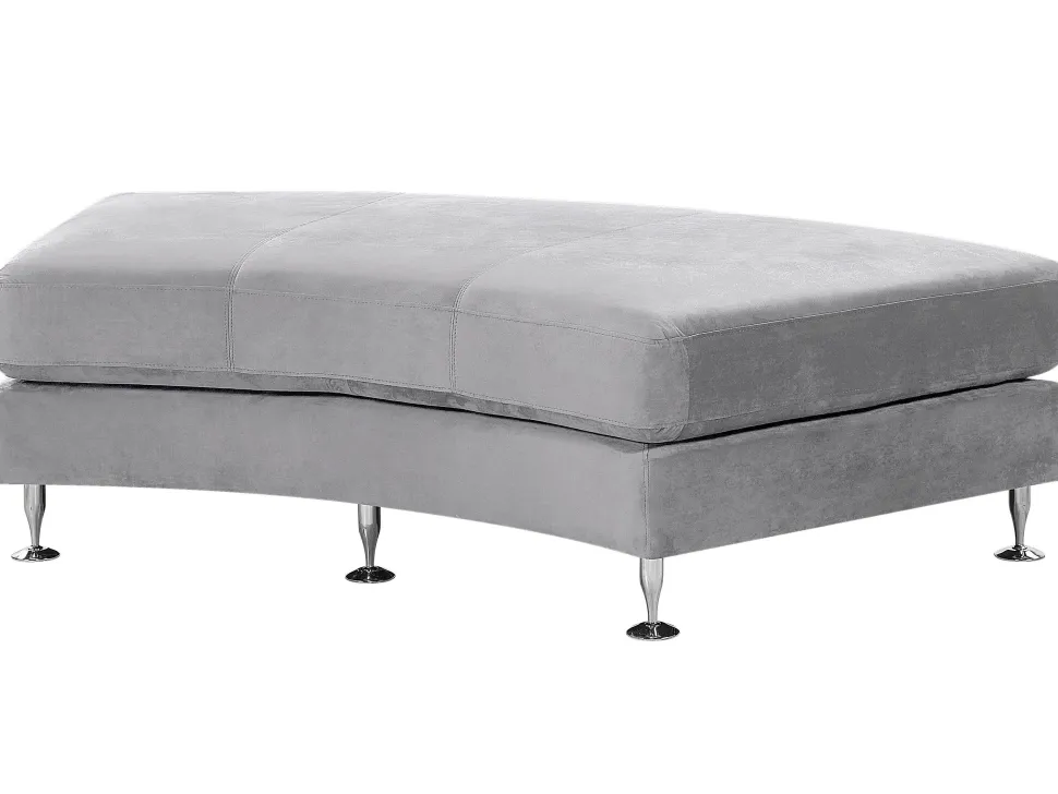 7 Seater Curved Modular Velvet Sofa Light Grey Rotunde
