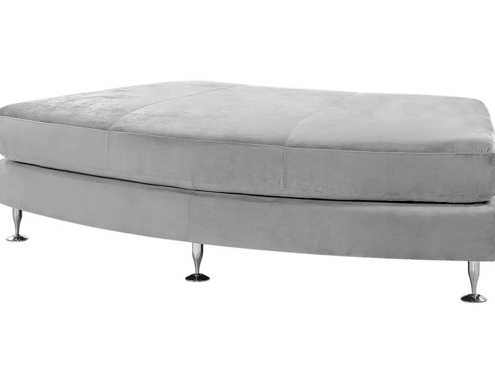 7 Seater Curved Modular Velvet Sofa Light Grey Rotunde