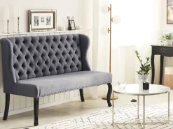 2 Seater Fabric Kitchen Sofa Grey Torsby