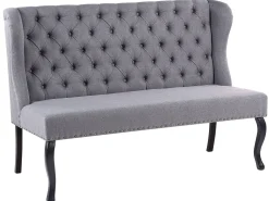 2 Seater Fabric Kitchen Sofa Grey Torsby