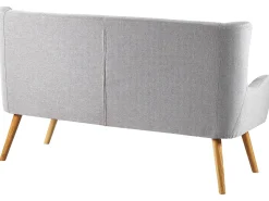 2 Seater Fabric Kitchen Sofa Light Grey Skibby
