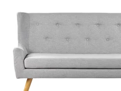 2 Seater Fabric Kitchen Sofa Light Grey Skibby