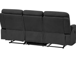 3 Seater Fabric Manual Recliner Sofa Grey Bergen