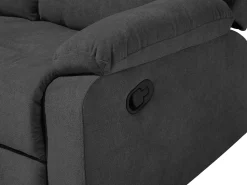 3 Seater Fabric Manual Recliner Sofa Grey Bergen