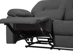 3 Seater Fabric Manual Recliner Sofa Grey Bergen