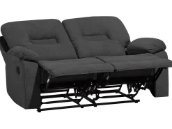 2 Seater Fabric Manual Recliner Sofa Grey Bergen