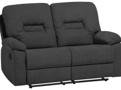 2 Seater Fabric Manual Recliner Sofa Grey Bergen