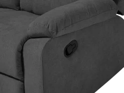 2 Seater Fabric Manual Recliner Sofa Grey Bergen