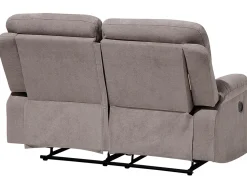 2 Seater Fabric Manual Recliner Sofa Taupe Beige Bergen