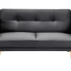 2 Seater Fabric Sofa Bed Black Florli