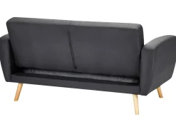 2 Seater Fabric Sofa Bed Black Florli