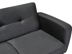 2 Seater Fabric Sofa Bed Black Florli