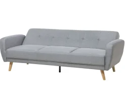 3 Seater Fabric Sofa Bed Grey Florli