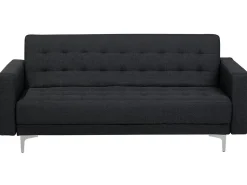 3 Seater Fabric Sofa Bed Graphite Grey Aberdeen