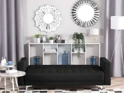 3 Seater Fabric Sofa Bed Graphite Grey Aberdeen