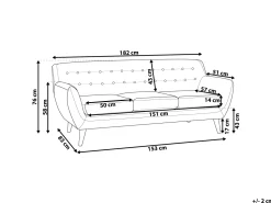 3 Seater Fabric Sofa Beige Motala