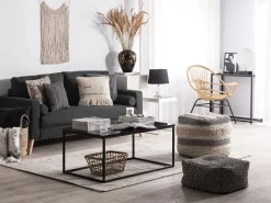 2 Seater Fabric Sofa Black Kalmar