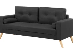 2 Seater Fabric Sofa Black Kalmar