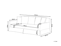 3 Seater Fabric Sofa Blue Gilja