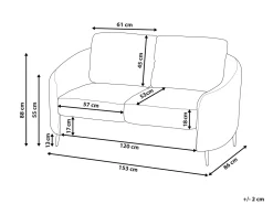 2 Seater Fabric Sofa Green Trosa
