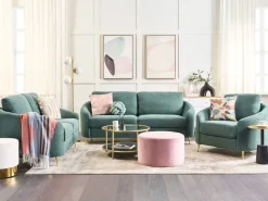3 Seater Fabric Sofa Green Trosa
