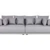 4 Seater Fabric Sofa Grey Torpo