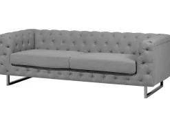 3 Seater Fabric Sofa Grey Vissland