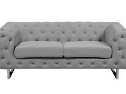 2 Seater Fabric Sofa Grey Vissland