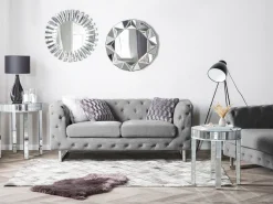 2 Seater Fabric Sofa Grey Vissland