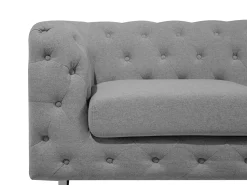 2 Seater Fabric Sofa Grey Vissland