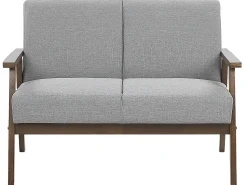 2 Seater Fabric Sofa Grey Asnes
