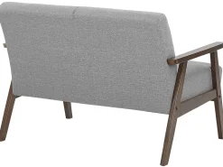 2 Seater Fabric Sofa Grey Asnes