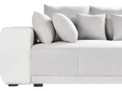 4 Seater Fabric Sofa Light Grey And Light Beige Torpo