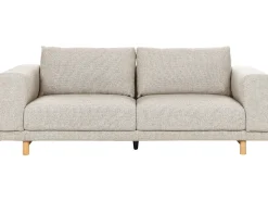 3 Seater Fabric Sofa Light Beige Nivala