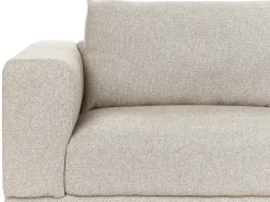 3 Seater Fabric Sofa Light Beige Nivala