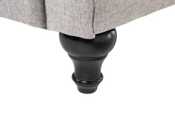 3 Seater Fabric Sofa Light Grey Chesterfield