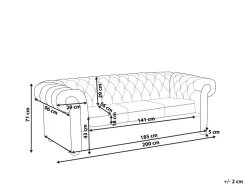 3 Seater Fabric Sofa Patchwork Green And Yellow Chesterfield
