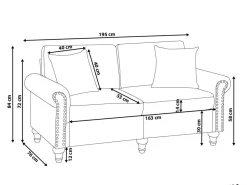 3 Seater Fabric Sofa Sand Beige Otra