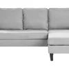 3 Seater Fabric Sofa With Ottoman Light Grey Avesta