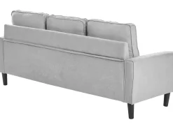 3 Seater Fabric Sofa With Ottoman Light Grey Avesta