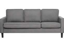 3 Seater Fabric Sofa With Ottoman Light Grey Avesta