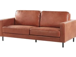 3 Seater Faux Leather Golden Brown Savalen